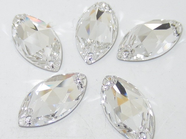 6pcs. MARQUIS 12X6mm CRYSTAL SEW ON FLATBACK European Rhinestones